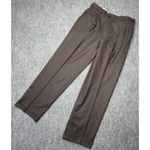 Principe Mens 38 Brown Reda Super 100s Wool Pleated Dress Pants Italy